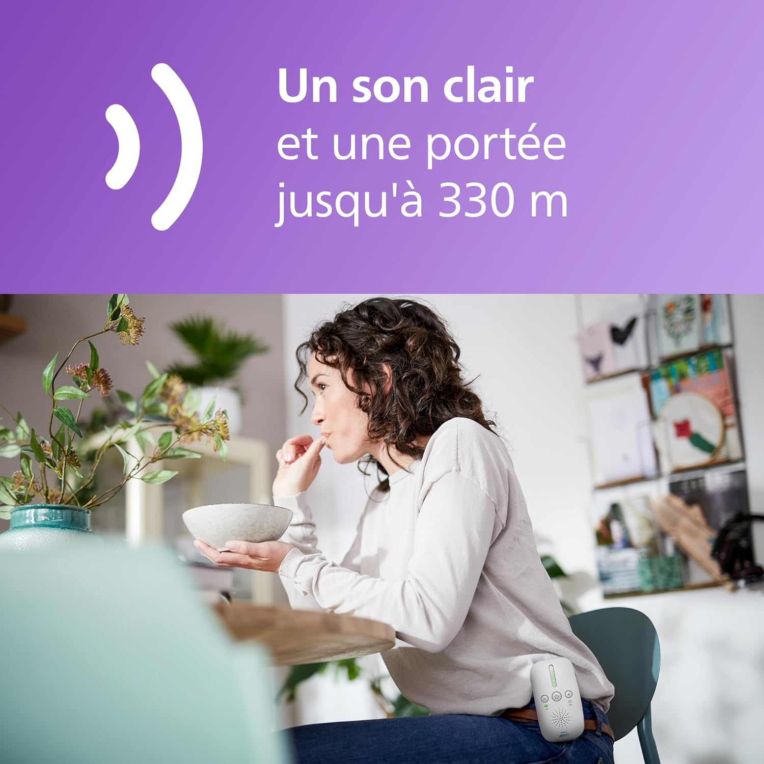 Babyphone audio Philips Avent SCD503/26 : portée de 330m