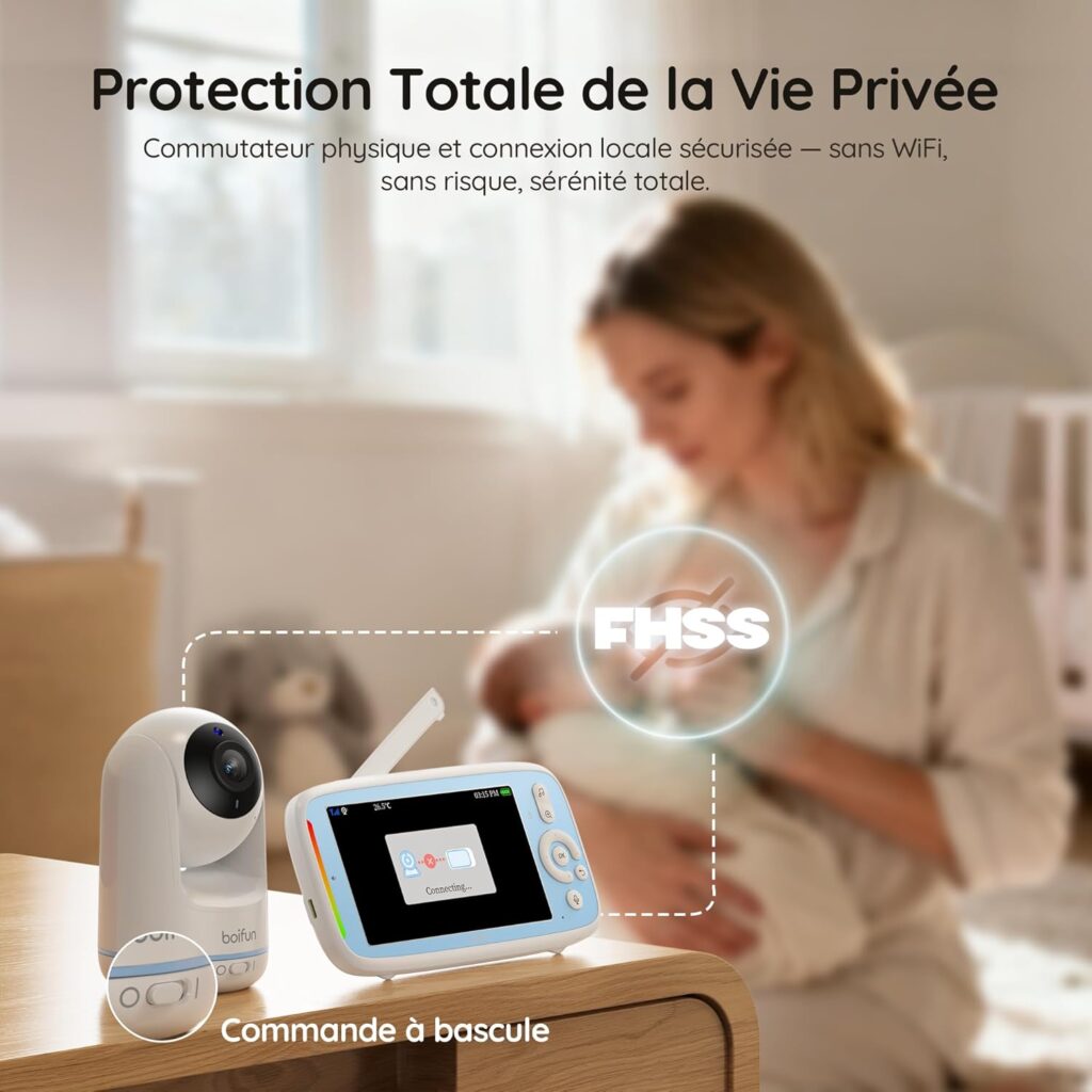 Babyphone sans Wi-Fi BOIFUN VB805 : protection de la vie privée