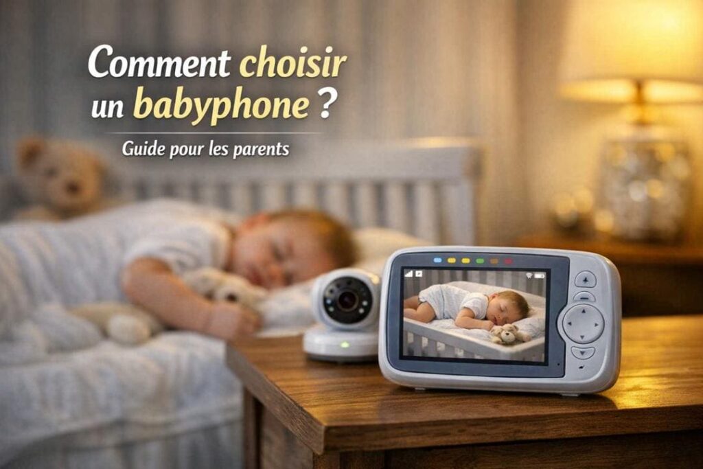Babyphone sur lequel on voit le bébé dormir