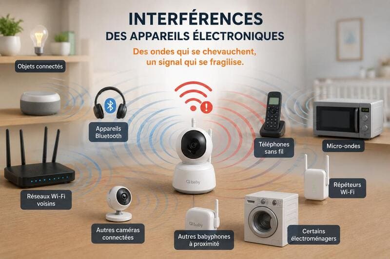 Les appareils électroniques qui interfèrent avec le babyphone