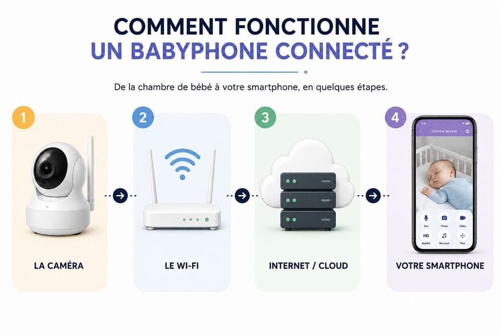 Fonctionnement d'un babyphone connecté 